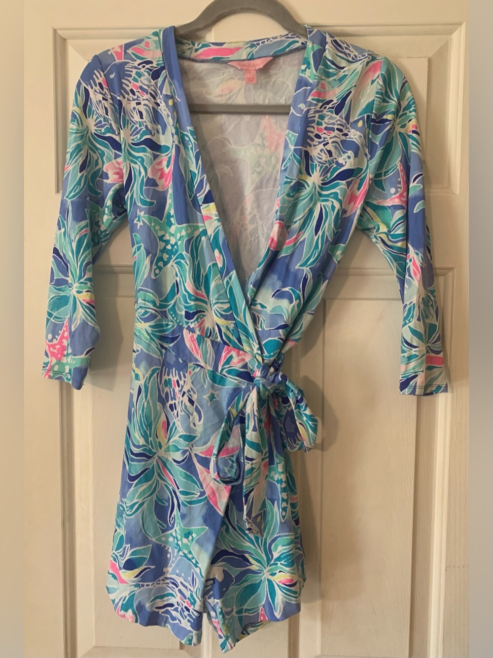 Lilly Pulitzer Wrap One-Piece Romper in Blue S